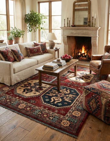 6' 9 x 10' 3 Hand Knotted Kazak Wool Rug