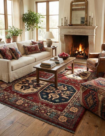 6' 9 x 10' 3 Hand Knotted Kazak Wool Rug