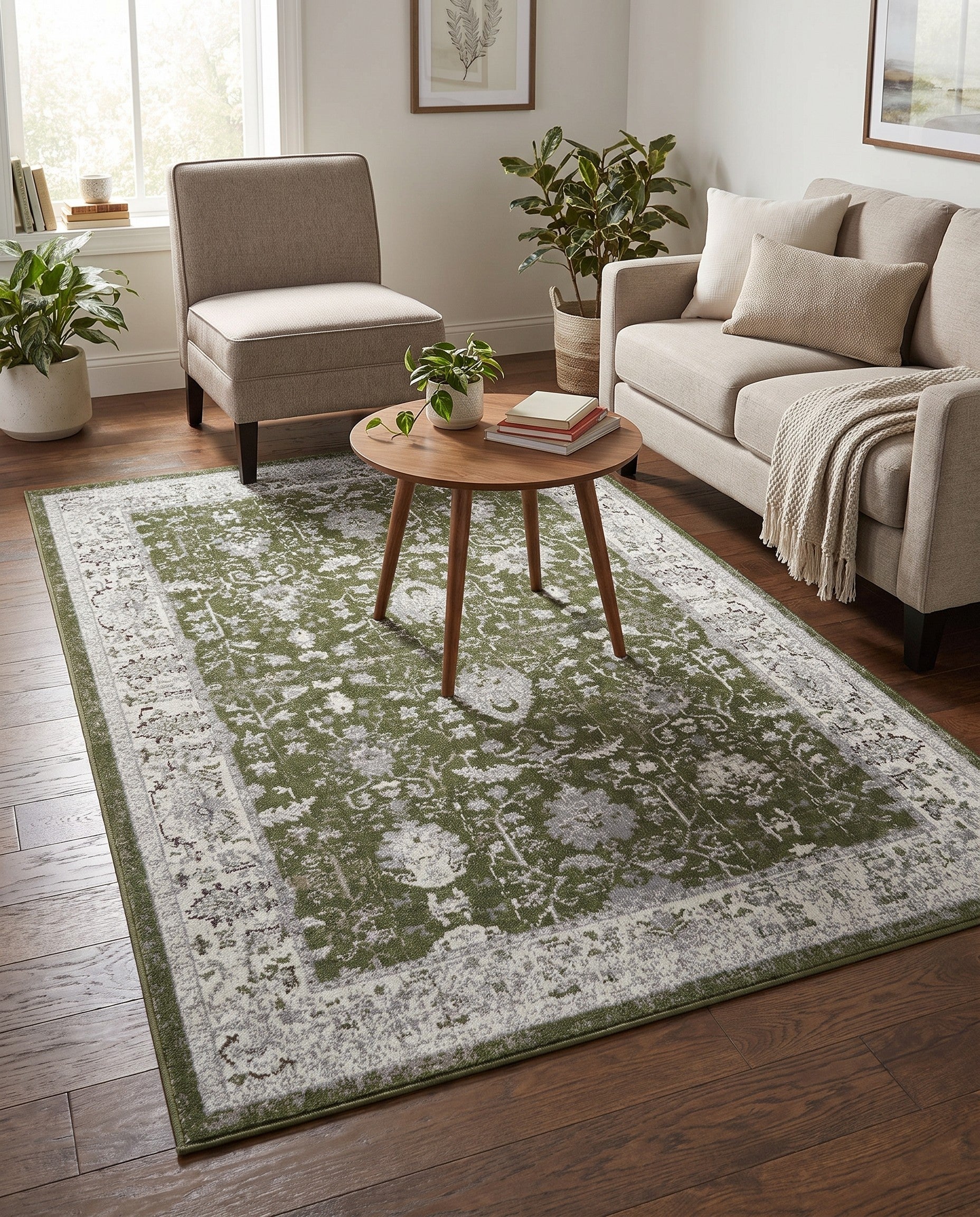 Green Kamala Washable Rug