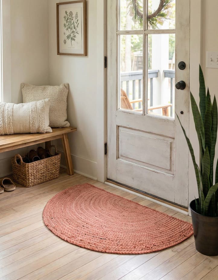 2' 2 x 3' 7 Handmade Braided Jute Hearth Rug