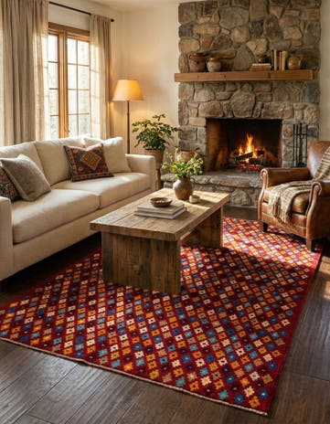 4' 8 x 7' 6 Hand Knotted Balouch Wool Rug