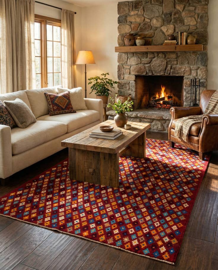 Detail image of 4' 8 x 7' 6 Hand Knotted Balouch Wool Rug