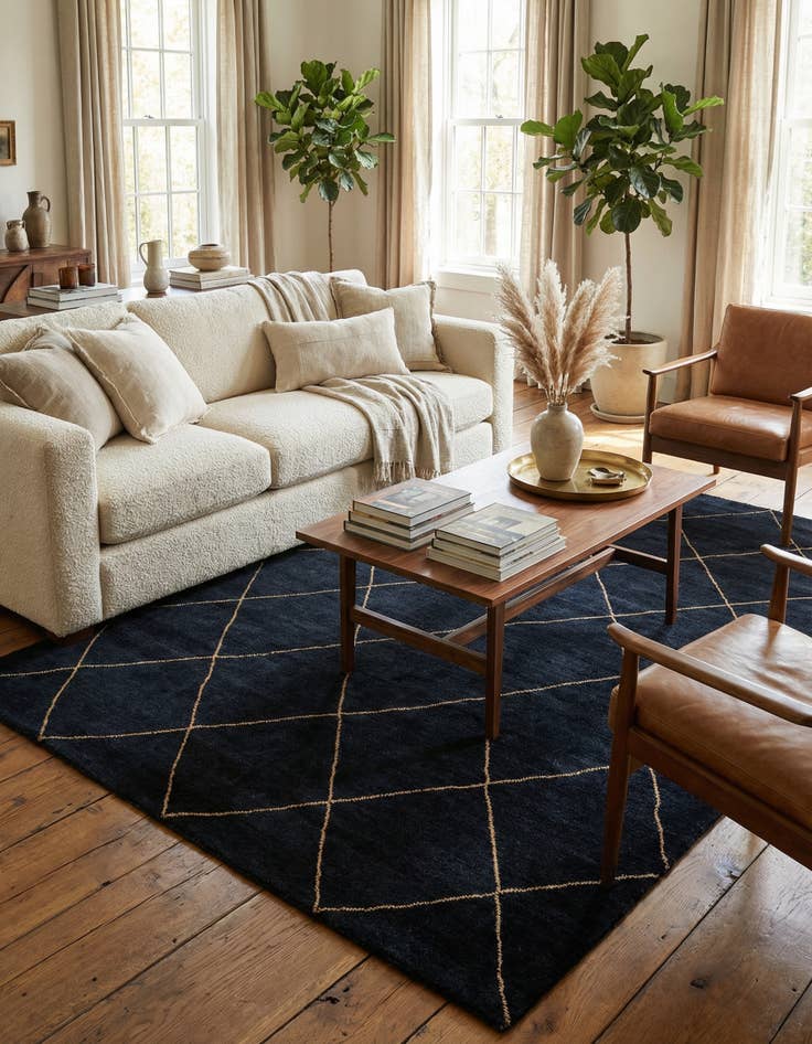 Detail image of 6' 7 x 10' 5  Hand Knotted Moroccan Wool Rug