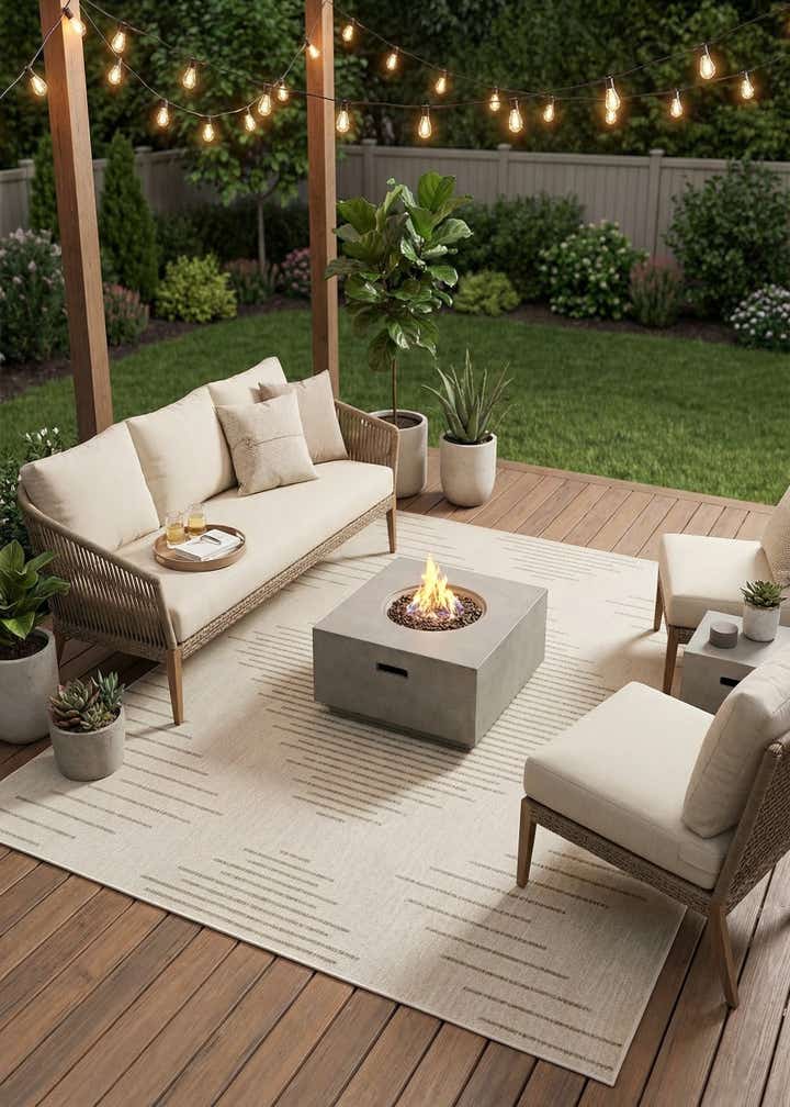 7' 10 x 10' Easy-Clean Modern Indoor / Outdoor Rug