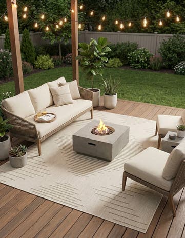 7' 10 x 10' Easy-Clean Modern Indoor / Outdoor Rug