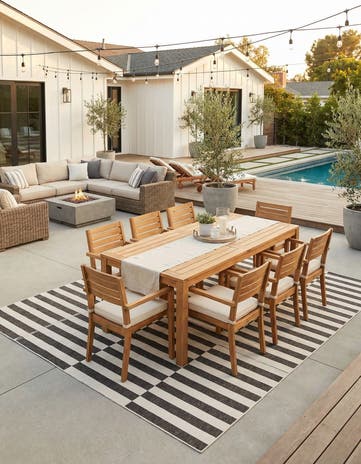13' x 13' Easy-Clean Ribbon Indoor / Outdoor Square Rug
