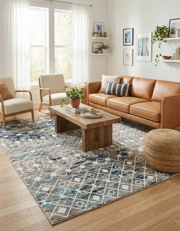 Detail image of  9' x 12' Moroccan Trellis Rug