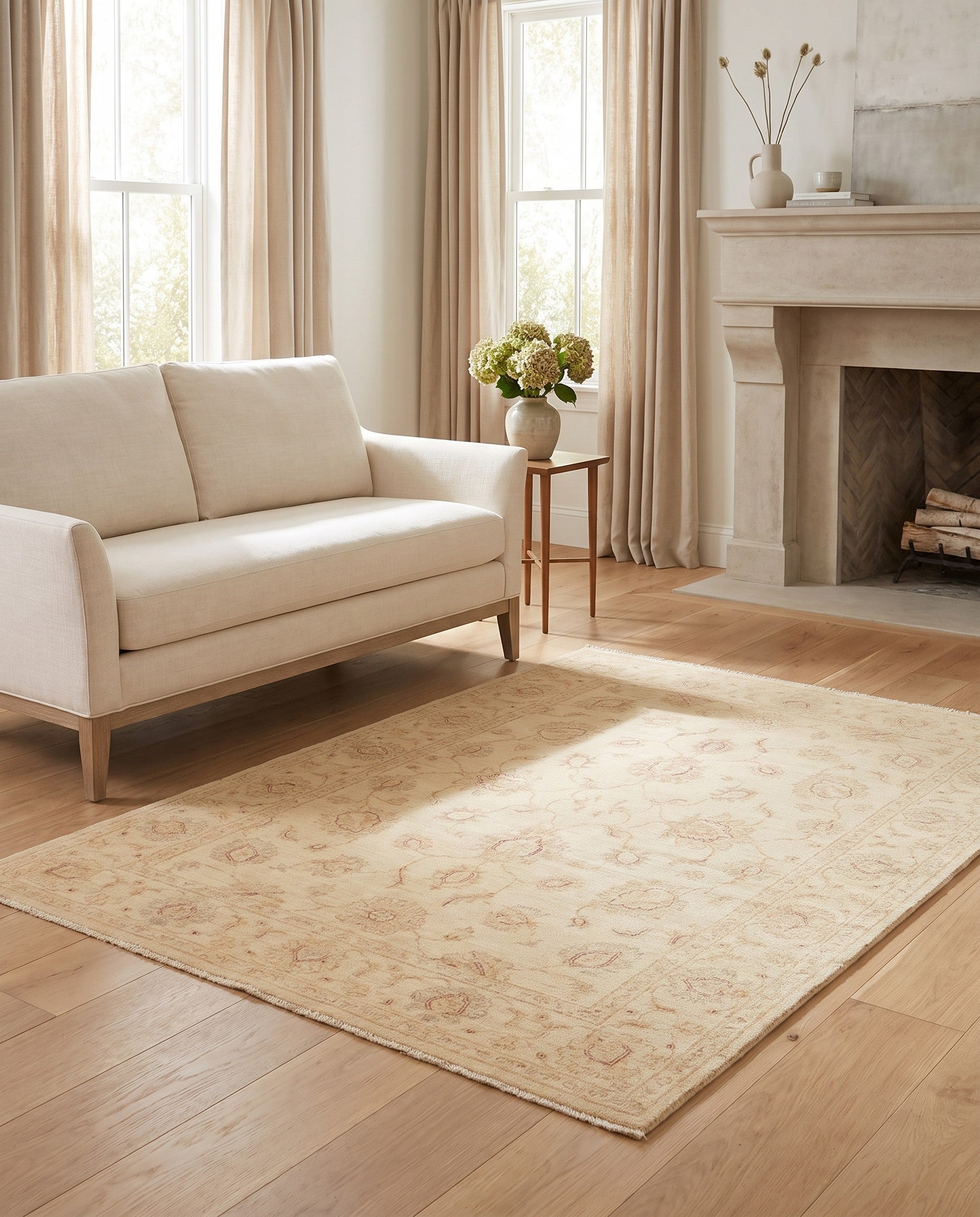 4' 9 x 6' 8 Hand Knotted Peshawar Ziegler Rug