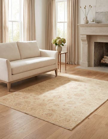 4' 9 x 6' 8 Hand Knotted Peshawar Ziegler Rug