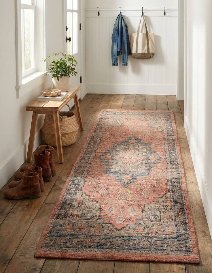 Detail image of 2' 2 x 6' 1 Hand Woven Chenille Jute Runner Rug