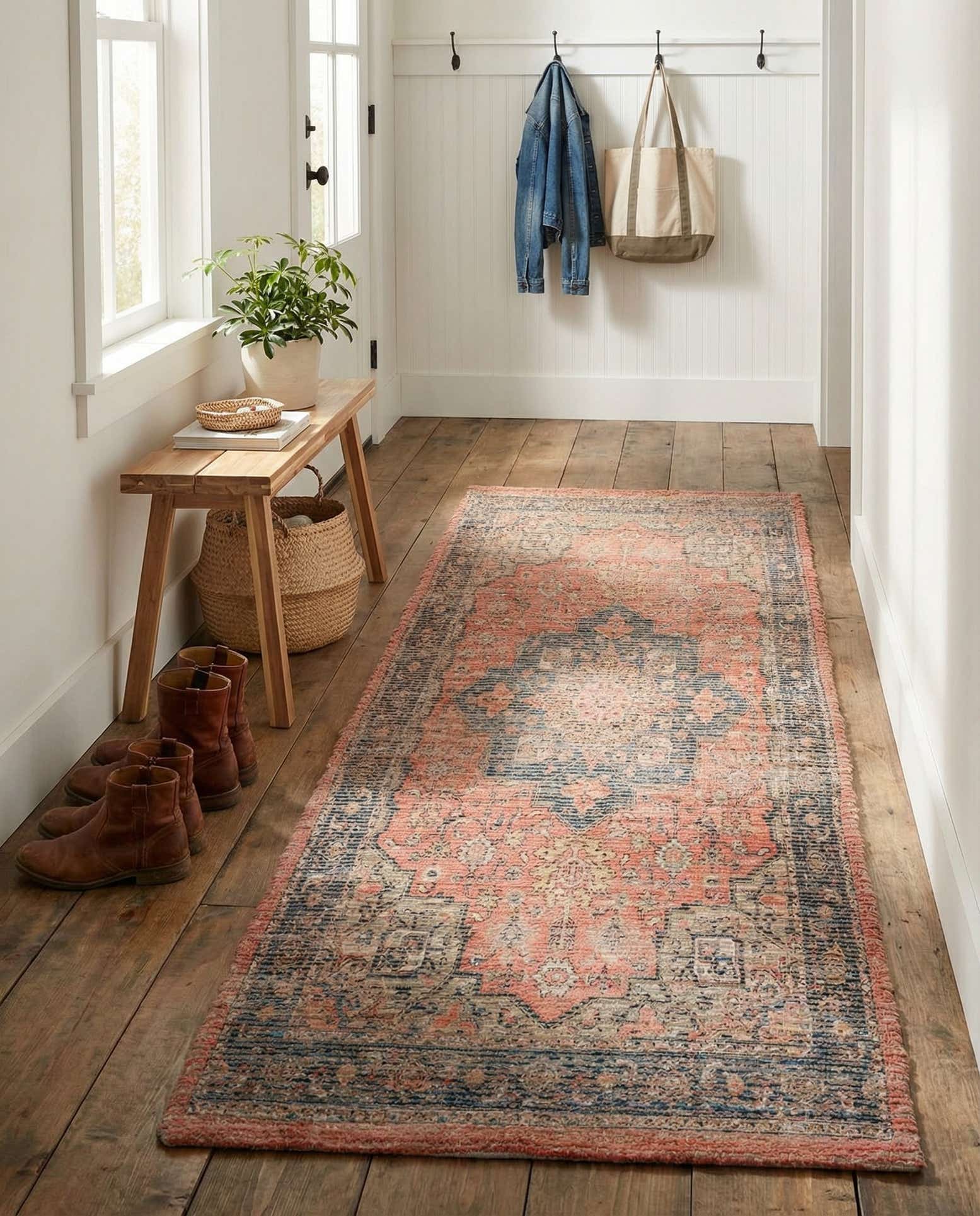 2' 2 x 6' 1 Hand Woven Chenille Jute Runner Rug