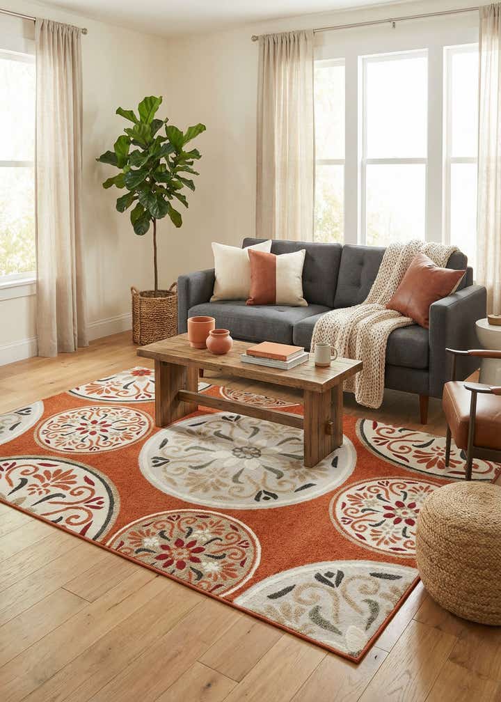 6' x 9' Easy-Clean Modern Indoor / Outdoor Rug