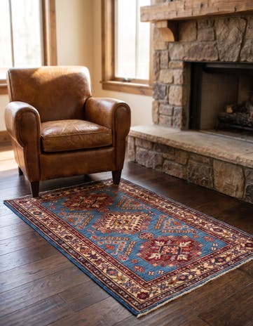 2' 7 x 4' Hand Knotted Kazak Rug