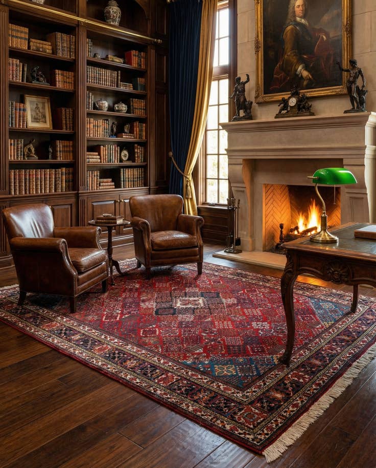 Detail image of 7' 10 x 11' 4 Hand Knotted Maymeh Persian Wool Rug