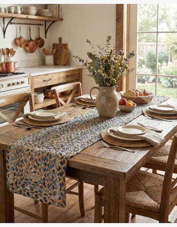 1' 2 x 4' 1 Handmade Braided Chindi Table Runner Rug