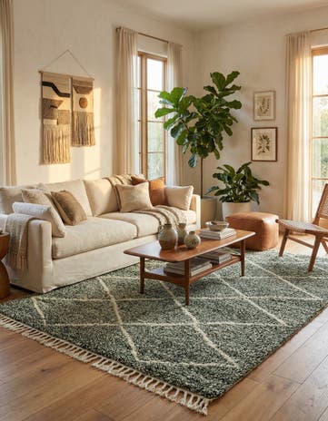 6' 2 x 9' 6 Hand Knotted Moroccan Wool Rug
