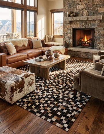 8' 1 x 10' Cowhide - Patchwork Rug