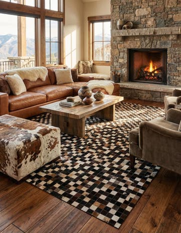 8' 1 x 10' Cowhide - Patchwork Rug