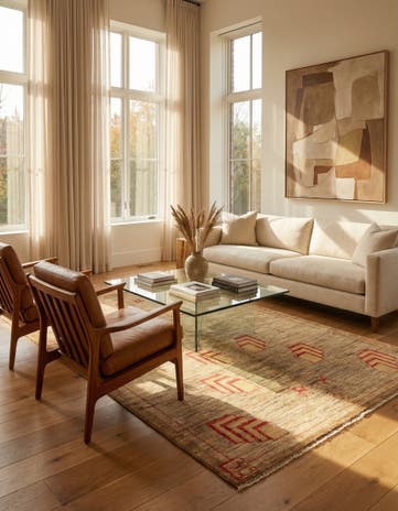 4' x 6' Hand Knotted Modern Ziegler Rug