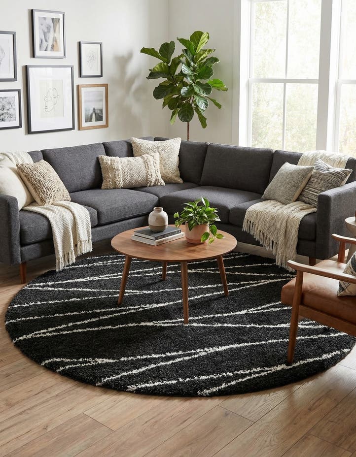 7' x 7' Serenity Shag Round Rug