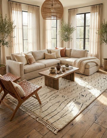 10' x 14' 6 Hand Knotted Moroccan Wool Rug