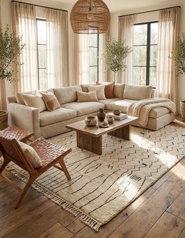 10' x 14' 6 Hand Knotted Moroccan Wool Rug