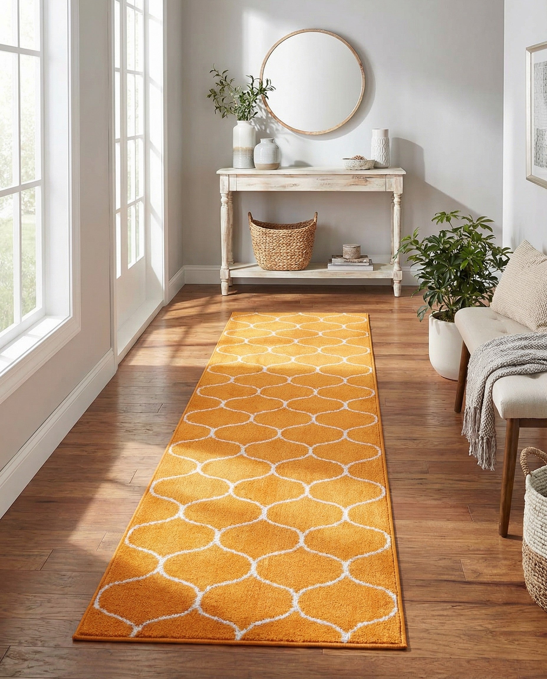  2' x 8' 8 Lattice Frieze Runner Rug