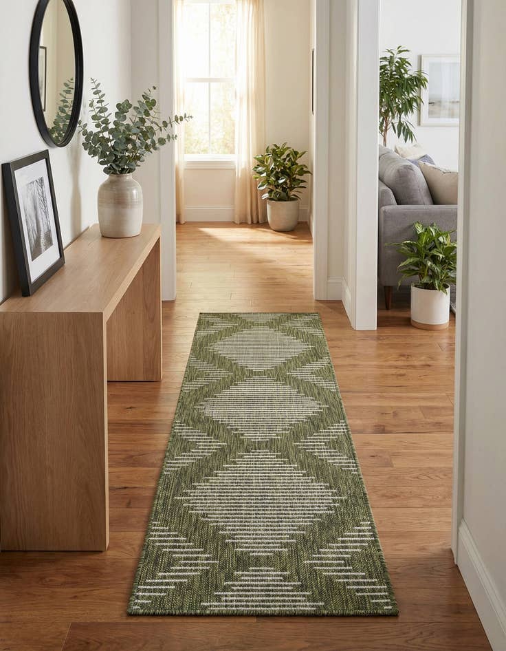 Detail image of  2' x 6'  Washable Modern Indoor / Outdoor Runner Rug