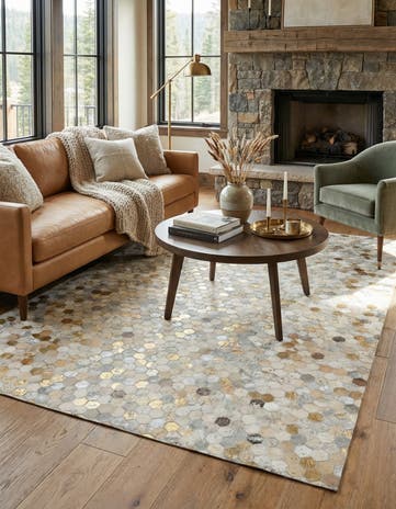 5' 2 x 8' 1 Cowhide - Patchwork Rug