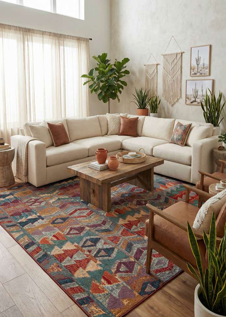 10' x 13' Easy-Clean Modern Indoor / Outdoor Rug