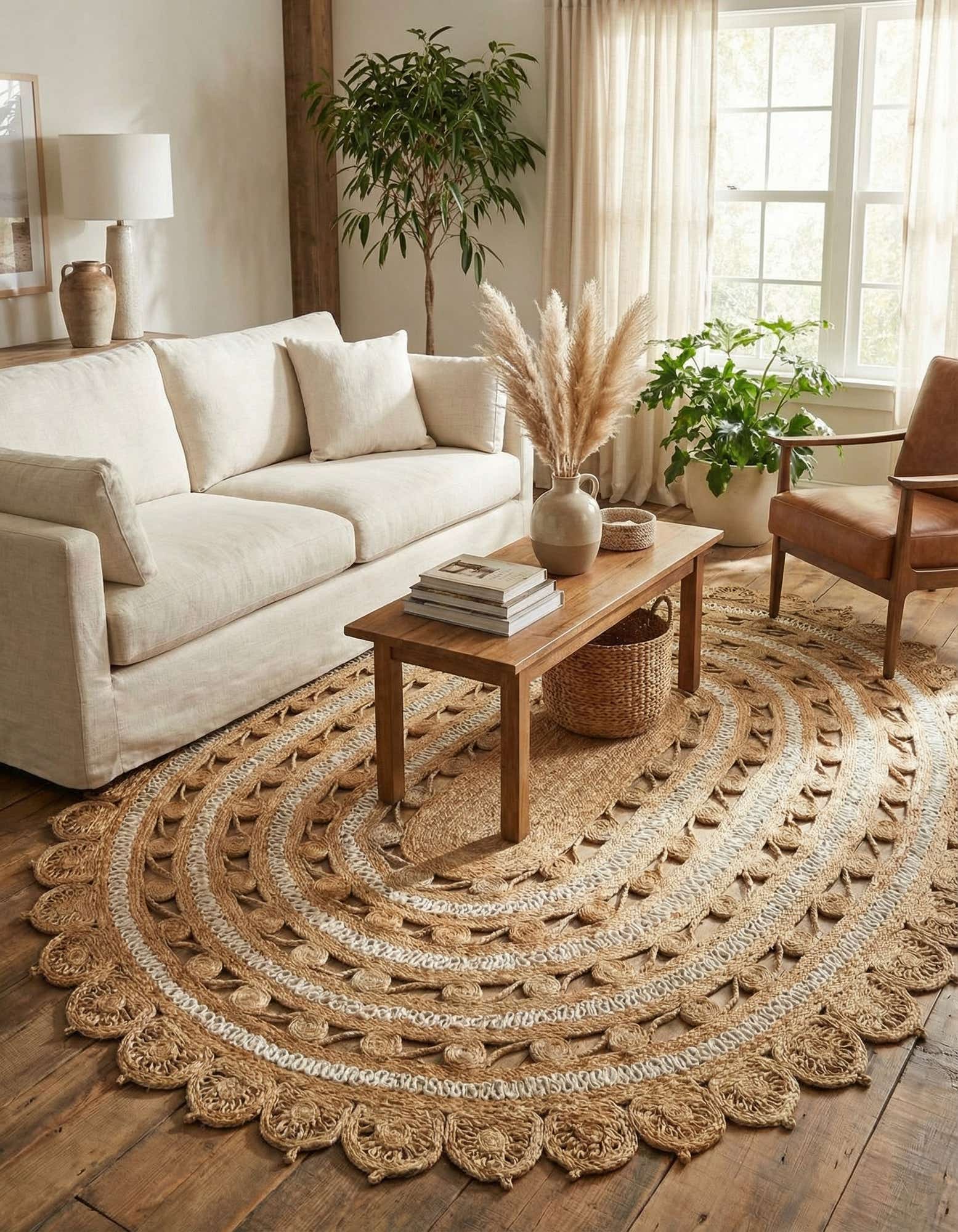 7' 10 x 10' Handmade Braided Jute Oval Rug