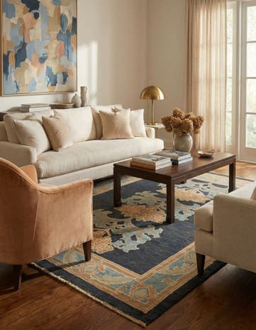 6' 10 x 8' 4 Hand Knotted Oushak Wool Rug