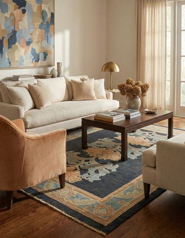 6' 10 x 8' 4 Hand Knotted Oushak Wool Rug