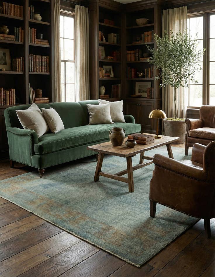 Detail image of 6' 6 x 9' 2  Hand Knotted Over-Dyed Ziegler Rug