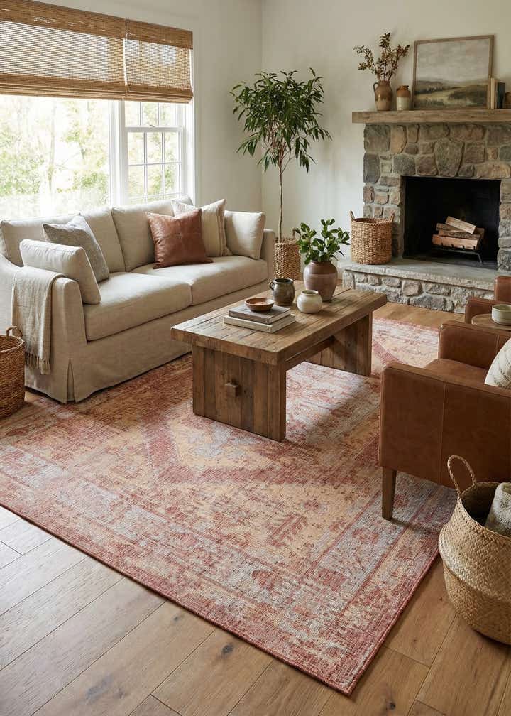 7' 10 x 11' Easy-Clean Traditional Indoor / Outdoor Rug
