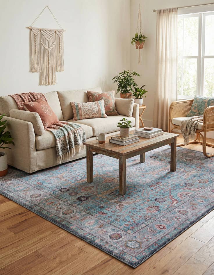 Detail image of 7' 10 x 7' 10  Washable Maahru Square Rug