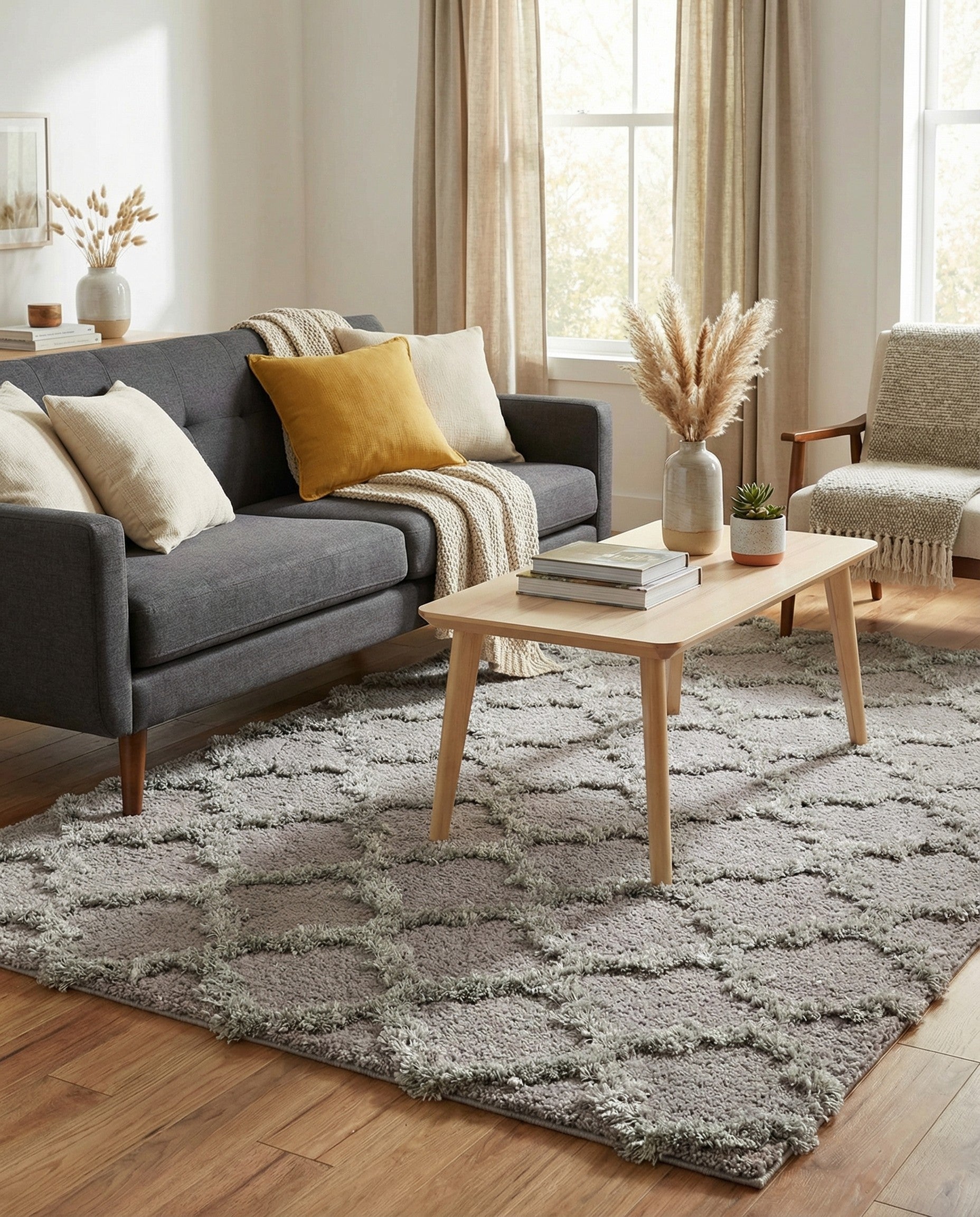  5' x 7' 10 Lattice Shag Rug