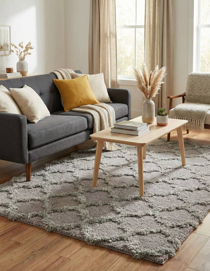 Detail image of 5' x 7' 10 Trellis Shag Rug