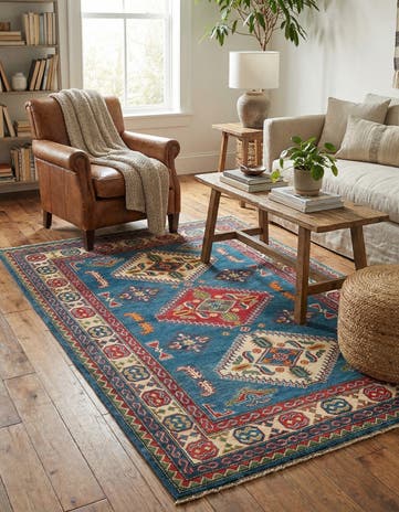 4' 1 x 6' 2 Hand Knotted Kazak Rug