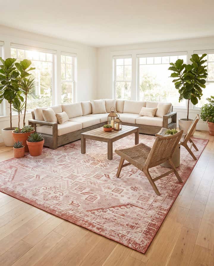 10' x 14' Easy-Clean Aztec Indoor / Outdoor Rug