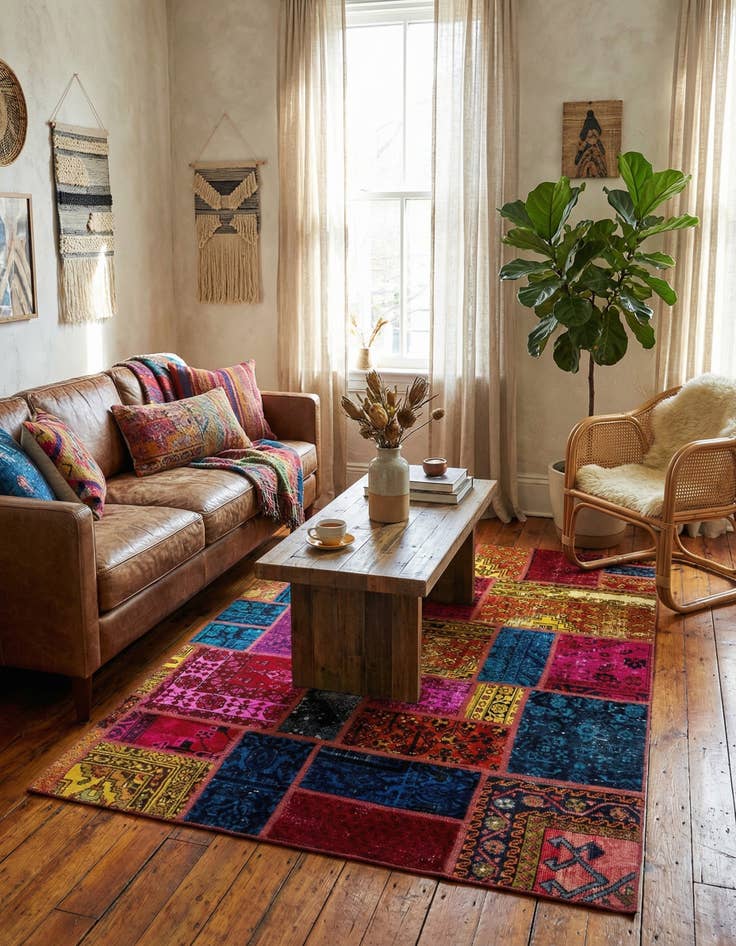 Detail image of 5' 6 x 7' 8 Hand Knotted Ultra Vintage Persian Wool Rug
