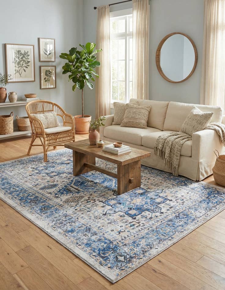 Detail image of 6' x 9'  Washable Yara Rug