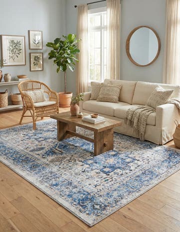 Royal Blue Washable Yara Rug