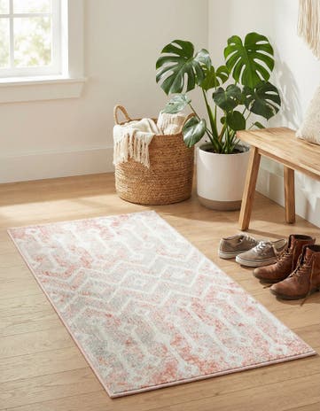Dusty Rose Bohemian Trellis Runner Rug