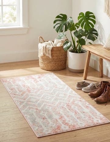 Dusty Rose Bohemian Trellis Runner Rug
