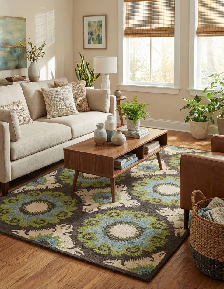 Detail image of 5' 1 x 8' Luna Wool Rug