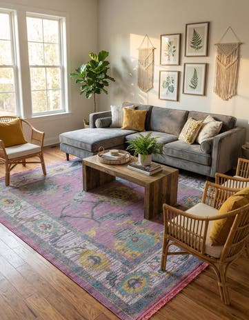 Pink Paragon Square Rug
