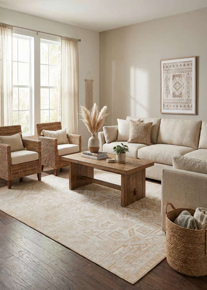 7' x 10' Easy-Clean Aztec Indoor / Outdoor Rug