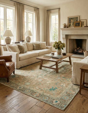 9' x 12' 5 Hand Knotted Ultra Vintage Persian Wool Rug