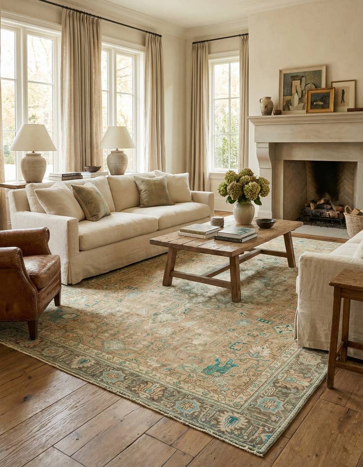 Detail image of 9' x 12' 5  Hand Knotted Ultra Vintage Persian Wool Rug